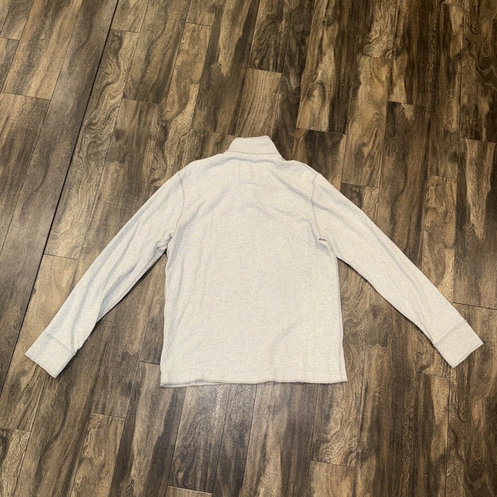 Aeropostale Men's 1/4 Button Y2K Style 100% Cotton Grey High Neck Pullover SZ LG - Picture 8 of 9